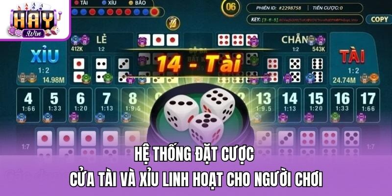 Hệ thống đặt cược cửa Tài và xỉu linh hoạt cho người chơi
